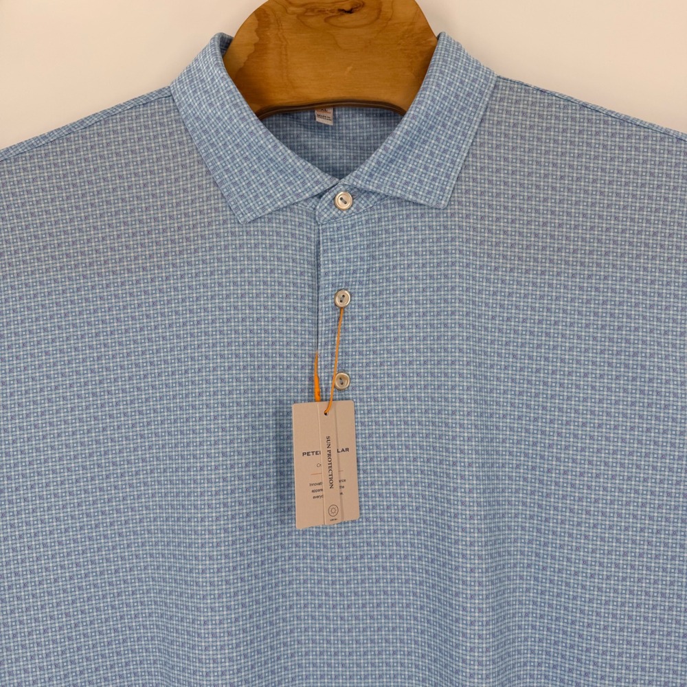 Peter Millar Crown Sport Summer Comfort Polo Shirt Mens XL Blue UPF 50+ - Picture 4 of 7